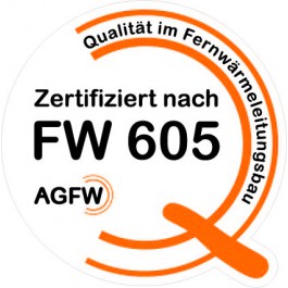Aufkleber "Zertifiziert nach FW 605" mit individueller Zertifizierungsnummer