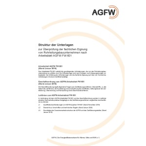 FW 601 - Unternehmen zur Errichtung, Instandsetzung und Einbindung von Rohrleitungen für Fernwärmesysteme - Anforderungen und Prüfungen